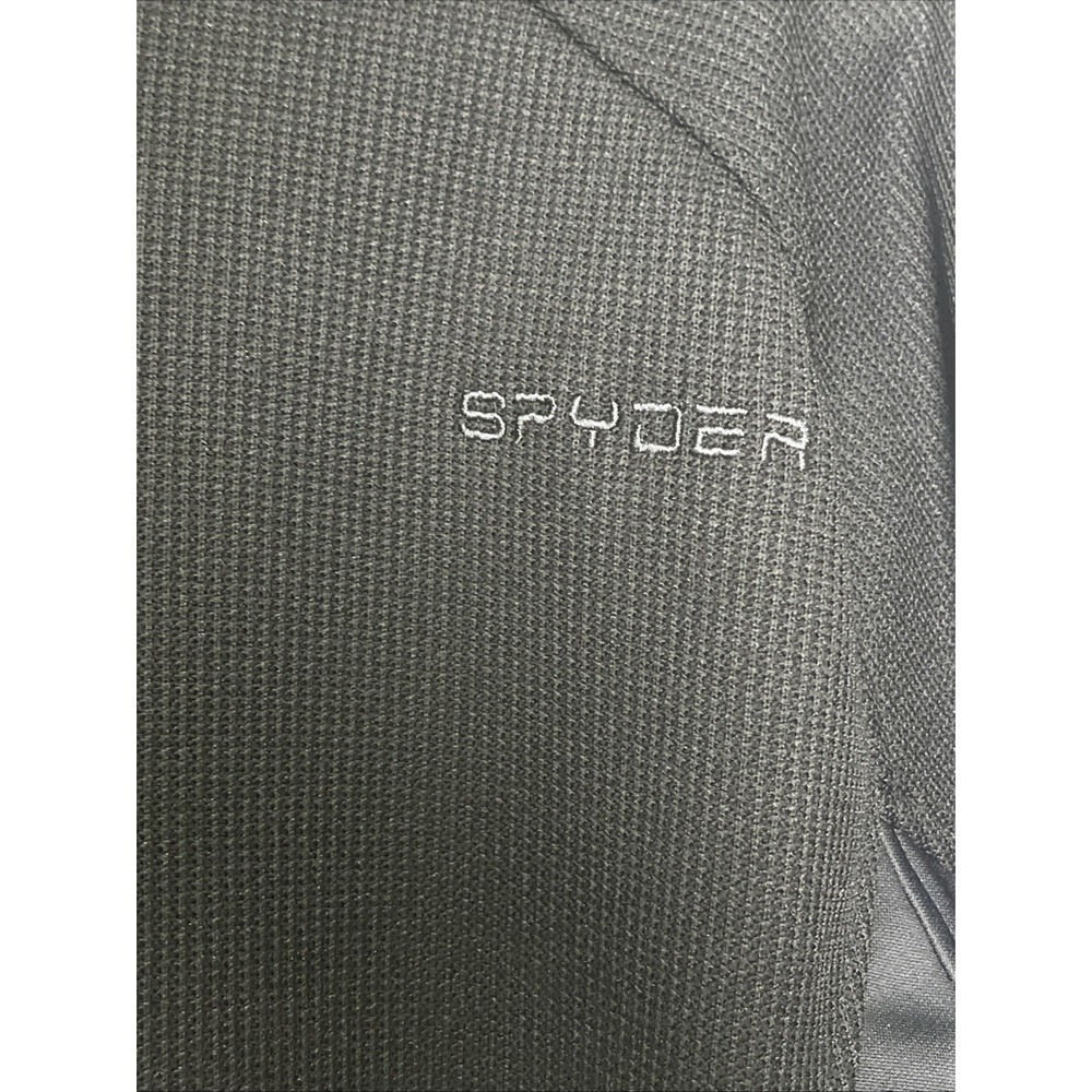 Spyder NWT Mens Large Half Zip Gait Waffle Knit Pullover Sweater Jacket Black - Picture 5 of 5